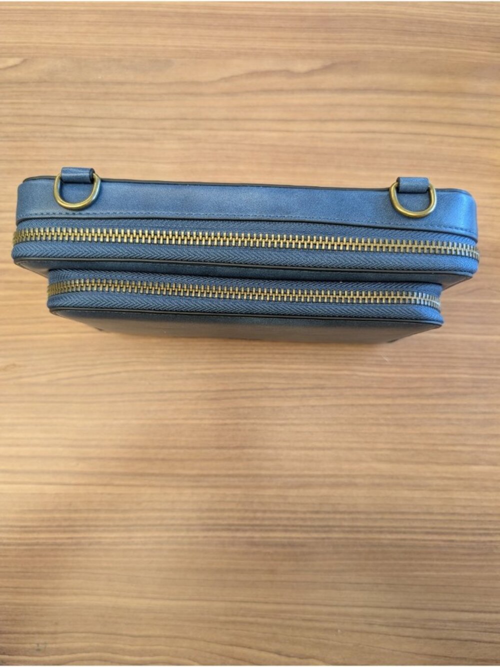 S-Zone Purse Wallet Double Zip Crossbody Blue NWOT with Bag - Picture 6 of 9